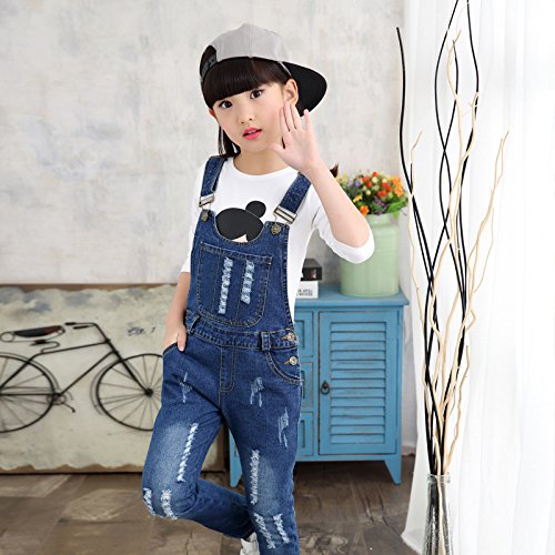KIDSCOOL SPACE Girls Denim Overalls - Soft Cotton Jean Workwear Pants for Toddlers & Kids | Playtime, School & Outdoor Adventures