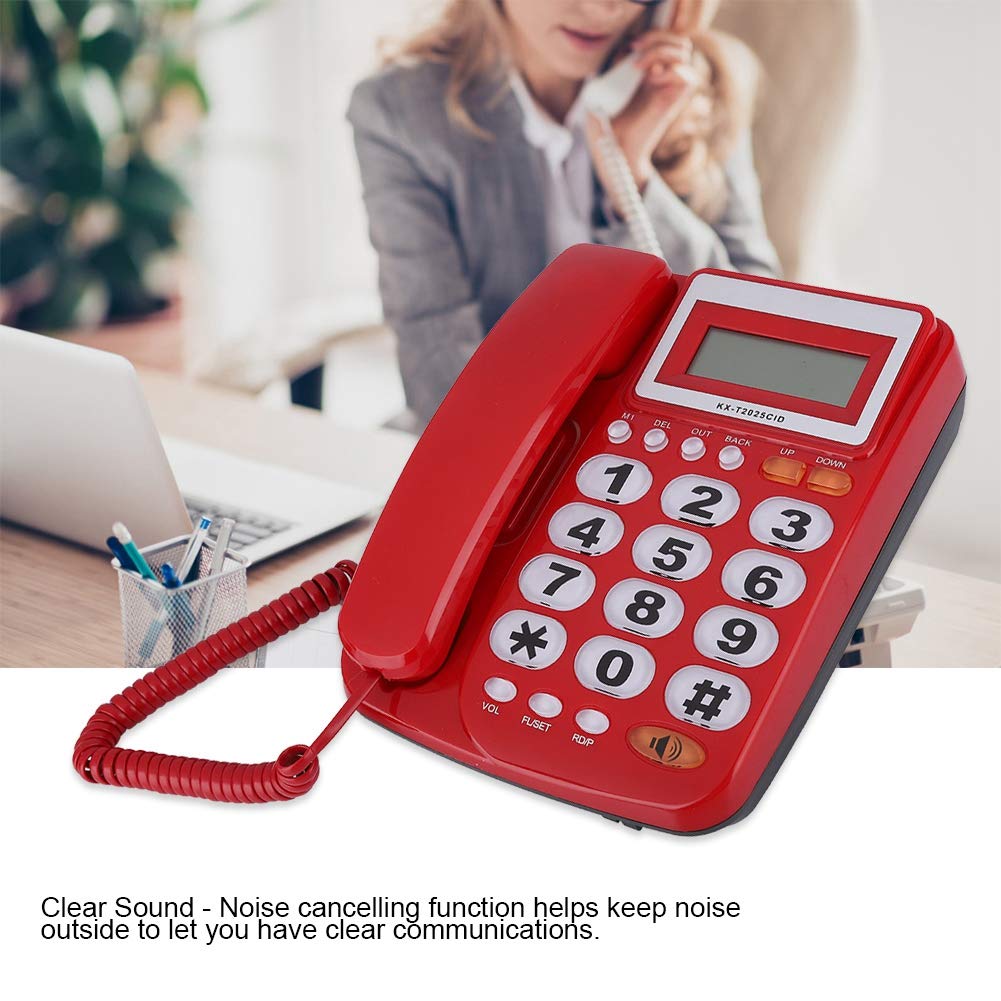 **Corded Landline Telephone with Caller ID, Speakerphone & LCD Display - Clear Sound, Big Buttons for Home & Office - Perfect for Elderly & Business Use**