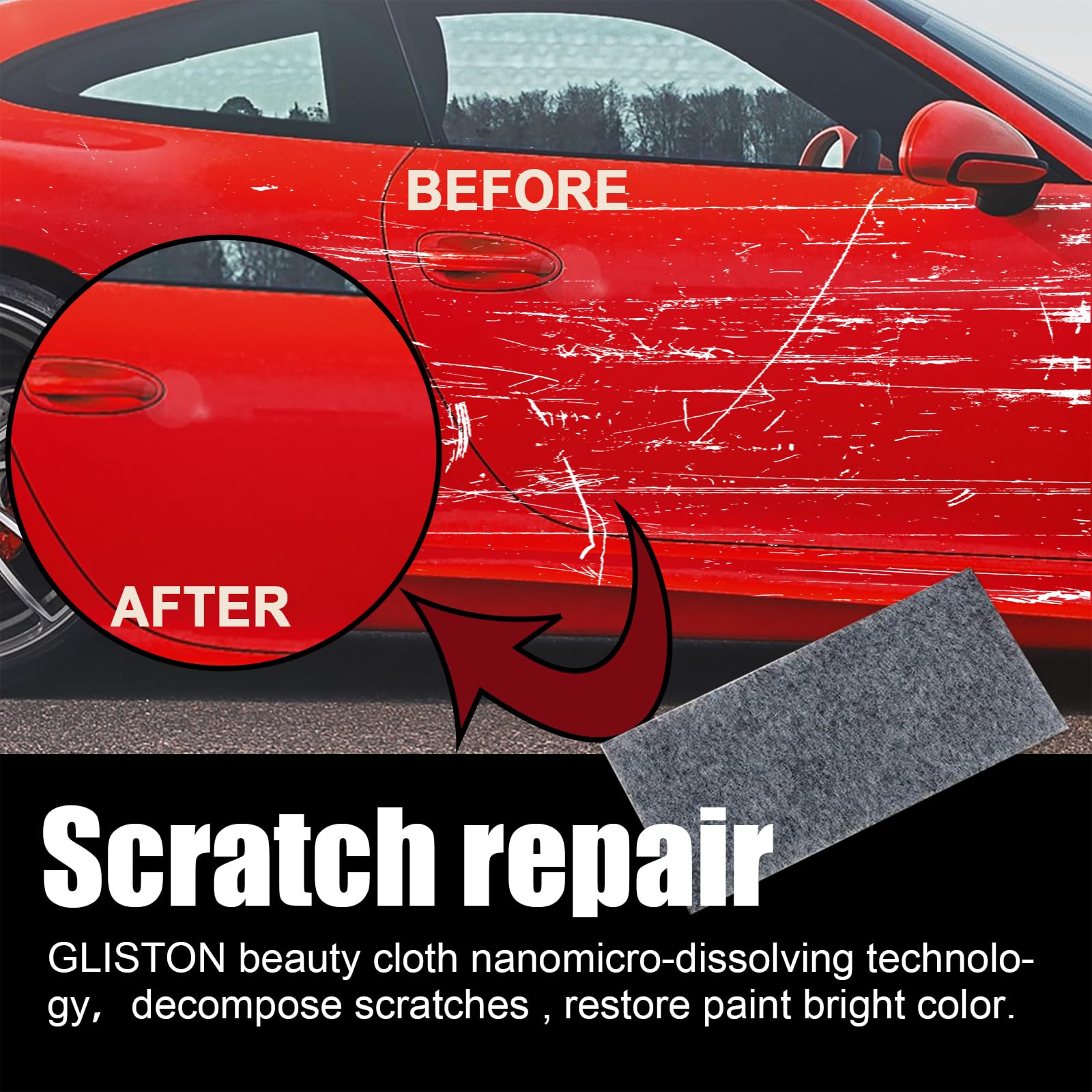 6PCS Nano Sparkle Cloth for Car Scratches - Advanced Scratch Remover Kit for Cars, Swirl Marks, Paint Residues & Water Spots | Car Detailing & Polishing Accessories | Perfect for DIY Car Care & Professional Auto Detailing