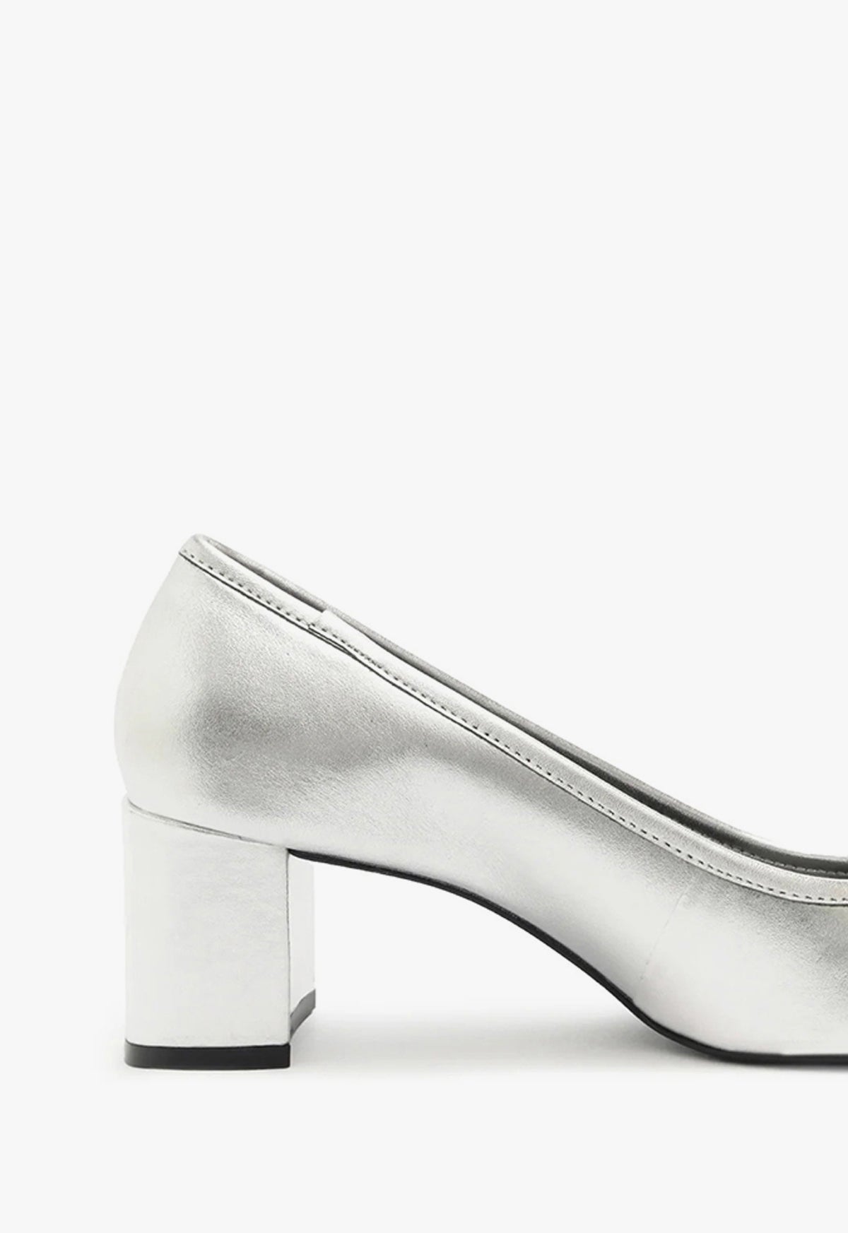 Arissa Women's Block Heel Metallic Leather Pumps - Stylish Pointed Toe Dress Shoes for Work, Party & Evening Events