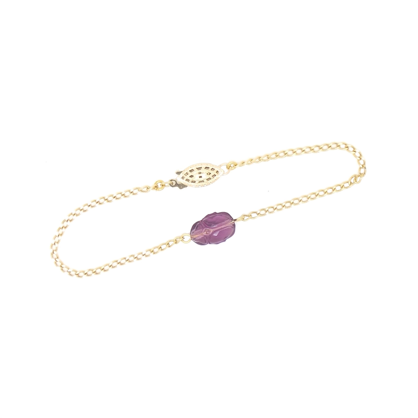 Natural Amethyst Scarab Bracelet for Women - Handmade Healing Crystal Jewelry for Protection & Positive Energy - Perfect for Meditation, Yoga & Spiritual Gifts