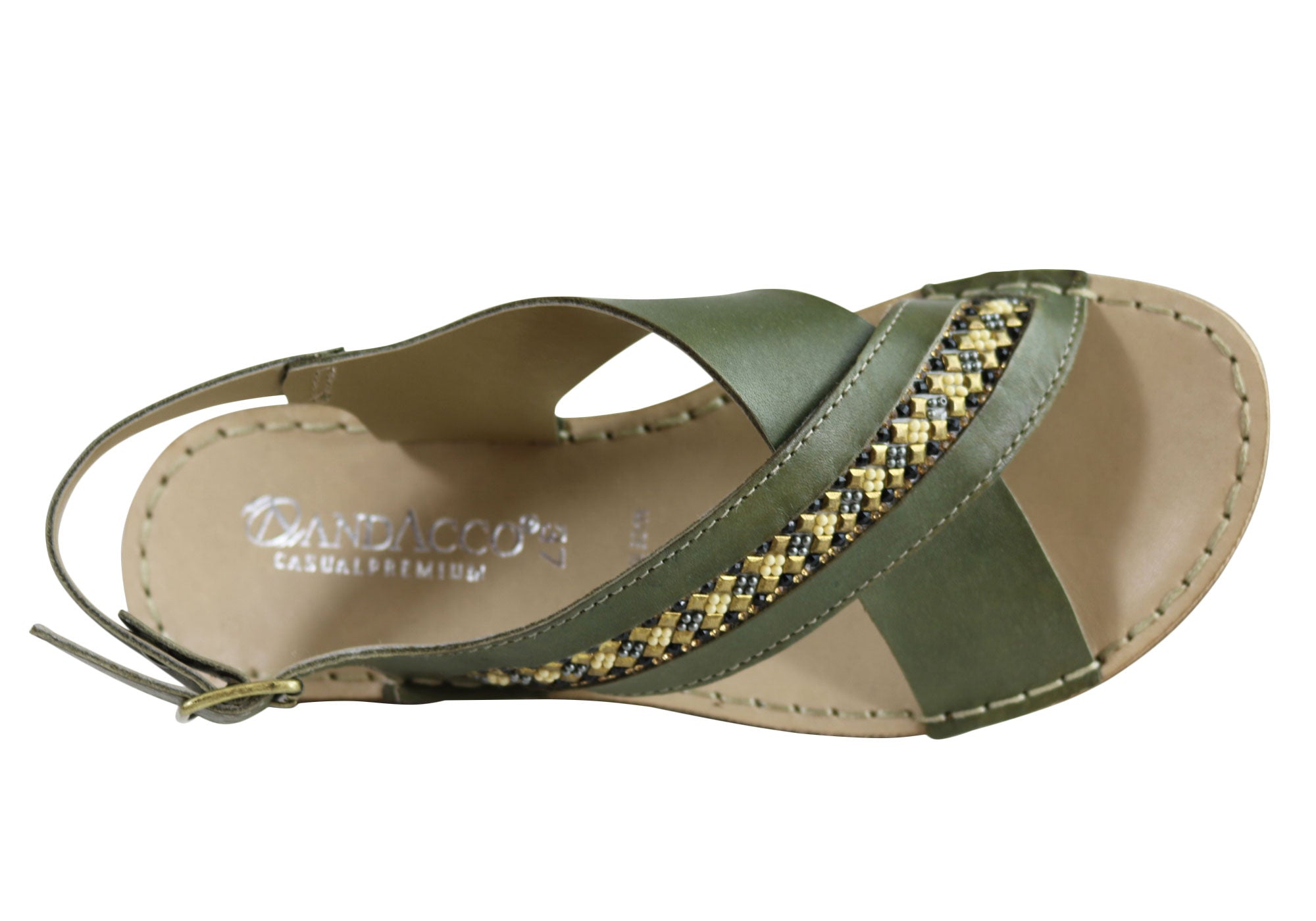 Andacco Veronique Women's Comfort Flat Leather Sandals - Handmade in Brazil - Perfect for Summer, Beach & Casual Outings