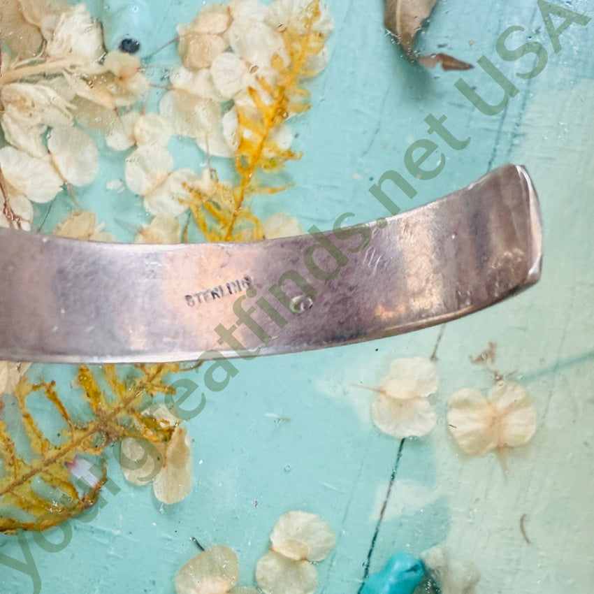 Vintage Navajo Cuff Bracelet - Handcrafted Sterling Silver Stamped Garrison Boyd - Southwest Native American Jewelry for Women - Perfect for Boho Fashion & Special Occasions