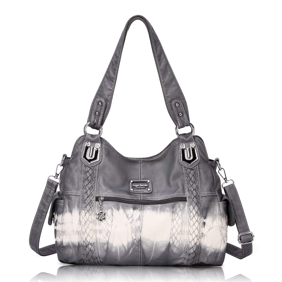 Angel Barcelo Women's Roomy Hobo Handbag - Genuine Washed Leather Shoulder Bag & Tote Purse for Work, Travel & Everyday Use