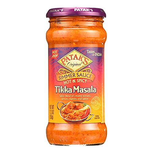 Patak's Hot & Spicy Tikka Masala Curry Sauce - Authentic Indian Cooking Paste, 12.3 Oz (Pack of 6) | Perfect for Chicken Tikka Masala, Meal Prep & Quick Dinner Recipes