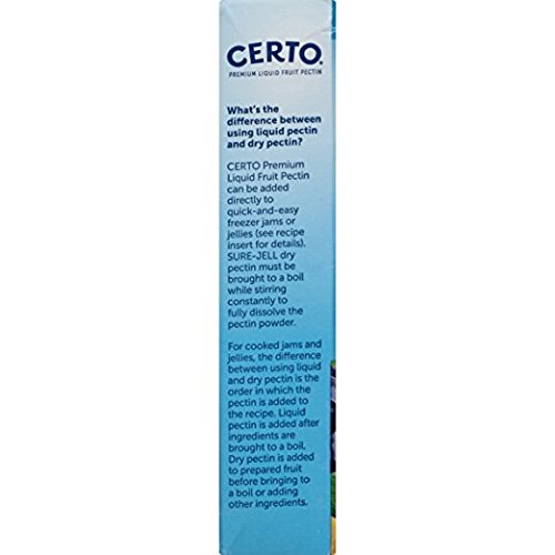 Premium Liquid Fruit Pectin for Canning & Jam Making - Certo 6oz (Pack of 6) - Perfect for Homemade Jellies, Preserves & Desserts
