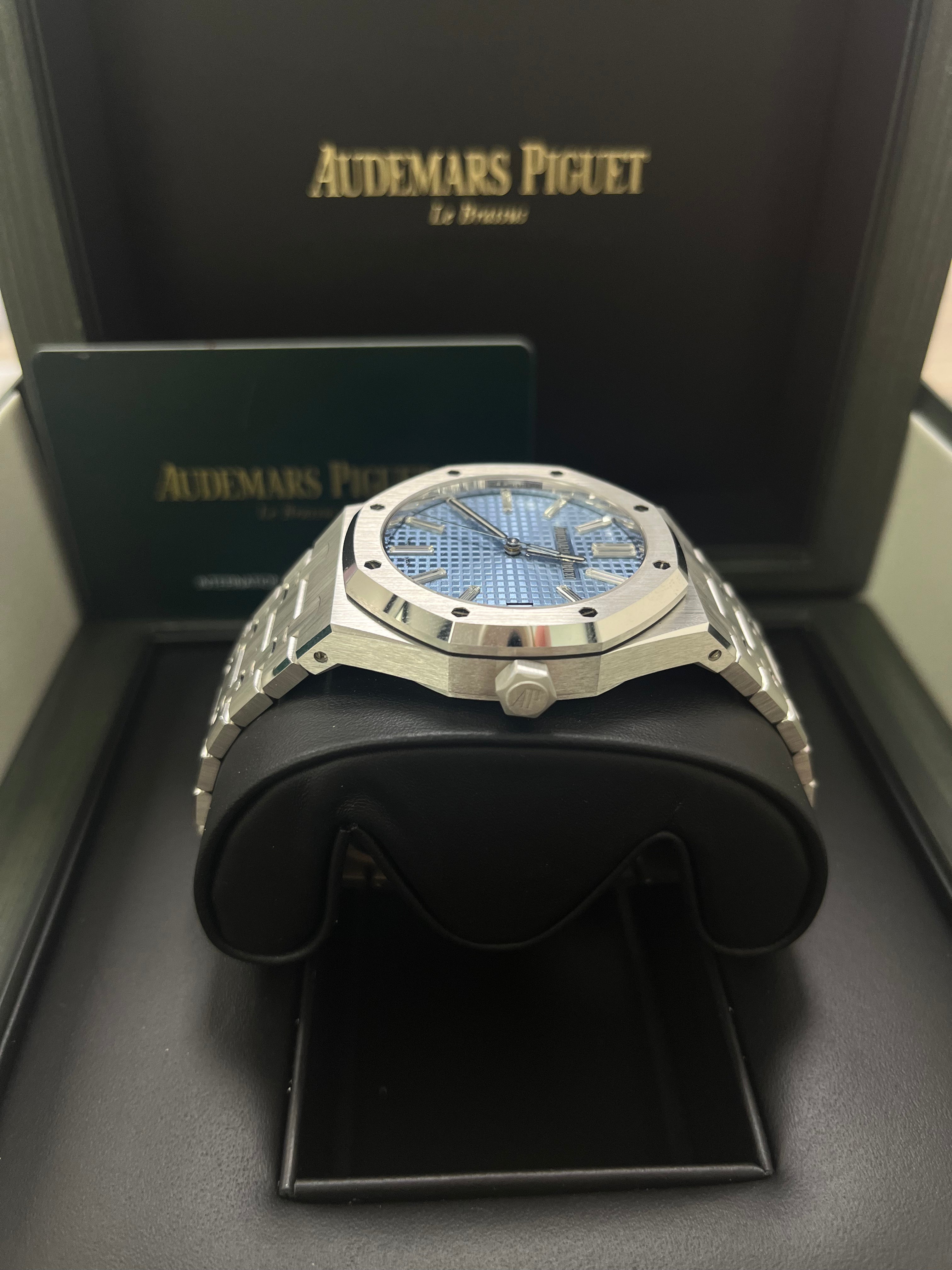Audemars Piguet Royal Oak 15510BC Limited Edition Ice Blue Baguette Dial Men's Watch - Luxury Swiss Timepiece for Collectors & Special Occasions