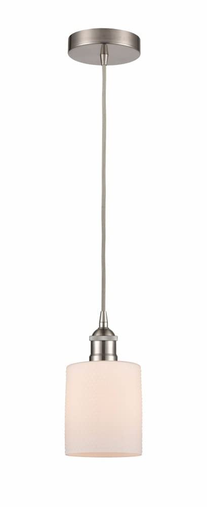 Industrial Style Mini Pendant Light - 1 Light Brushed Satin Nickel Finish - 9.75