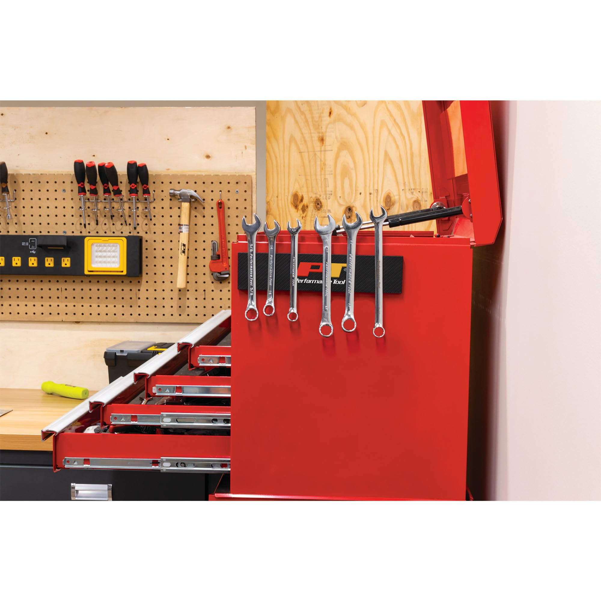 Performance Tool W12526 Magnetic Tool Holder Bar (Pack of 2) - Strong Magnetic Garage Organizer for Wrenches, Screwdrivers & Metal Tools - Perfect for Workshop, Garage & DIY Projects