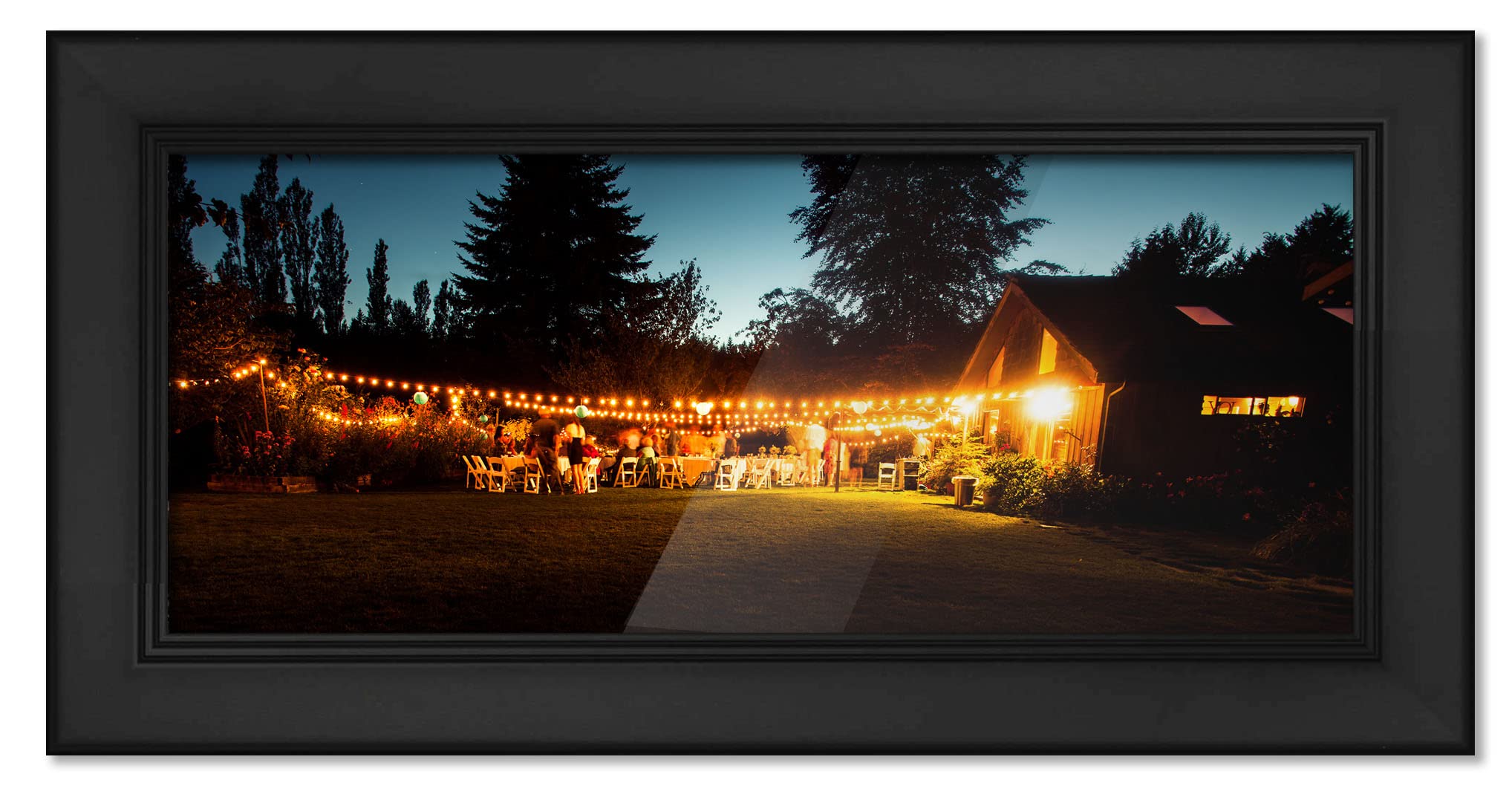 16x49 Black Wood Picture Frame - Shatterproof UV Acrylic Front & Acid-Free Backing - Modern Wall Photo Frame for Family Portraits, Home Decor, Office Display - Includes Hanging Hardware (No Mat Included)