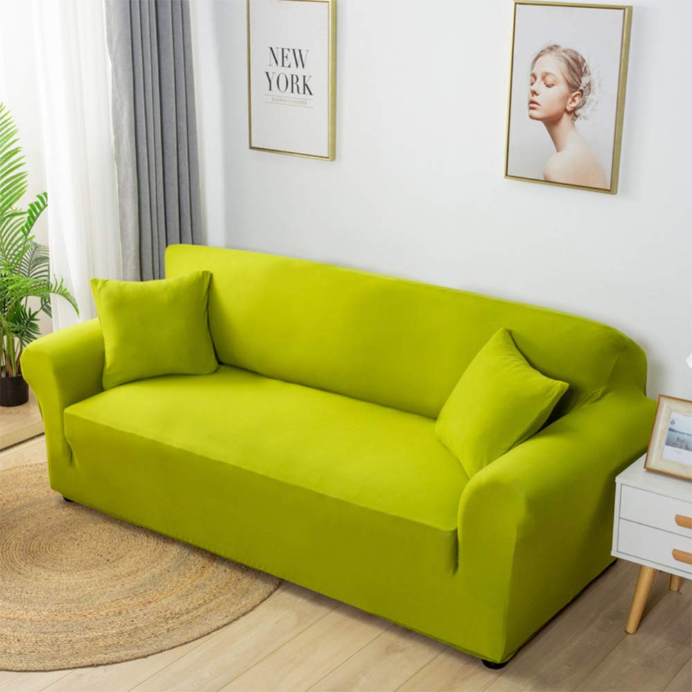 Stretch Sofa Cover - Wear-Resistant Slipcover for 3-Seat Couch (190-230cm) | Washable Furniture Protector in Tender Green | Perfect for Living Room, Family Room & Pet-Friendly Homes