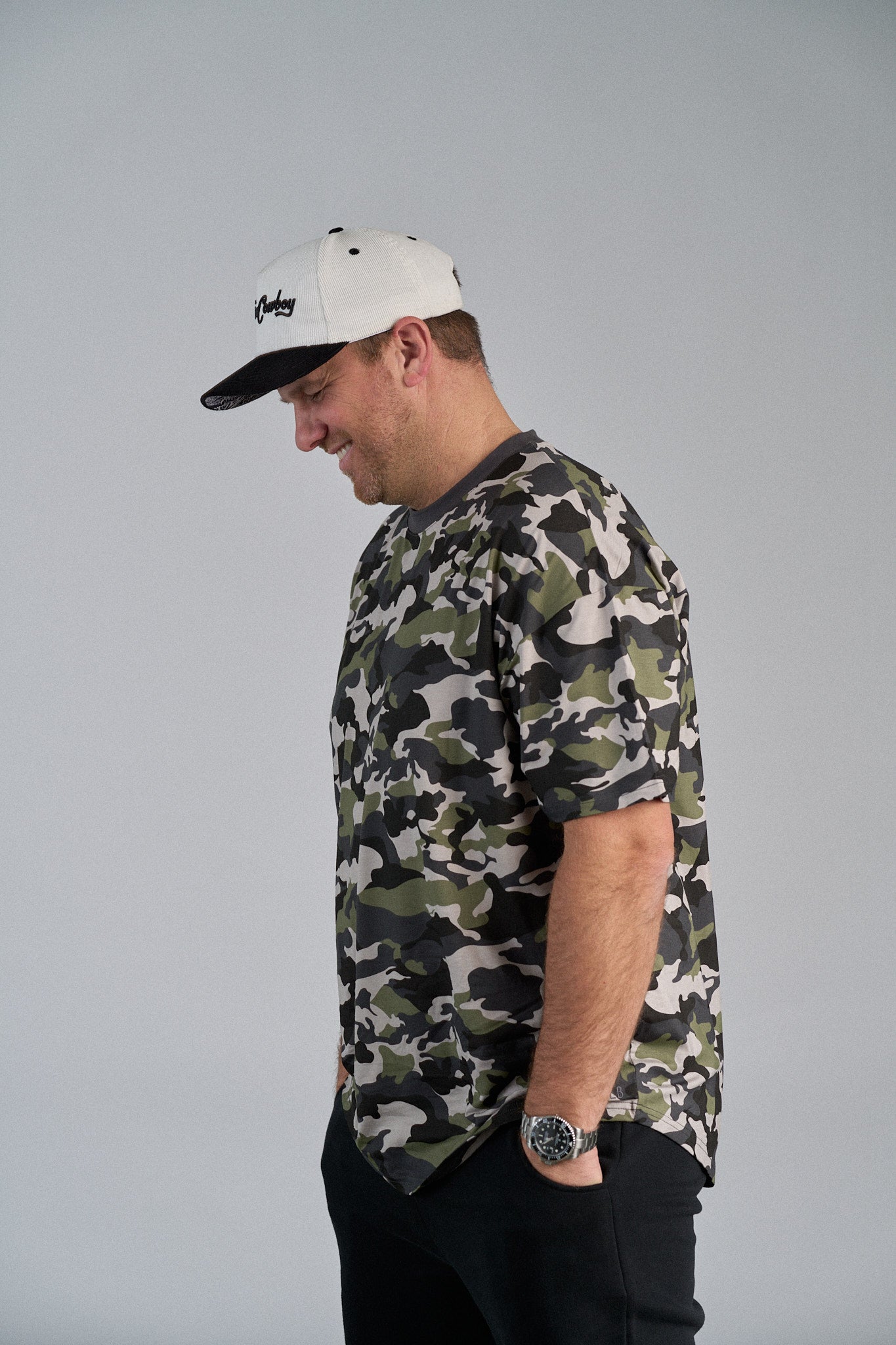 Men's Oversized Bamboo T-Shirt - Army Camo Print - Soft & Breathable Eco-Friendly Fabric - Perfect for Casual Wear, Outdoor Activities & Lounge