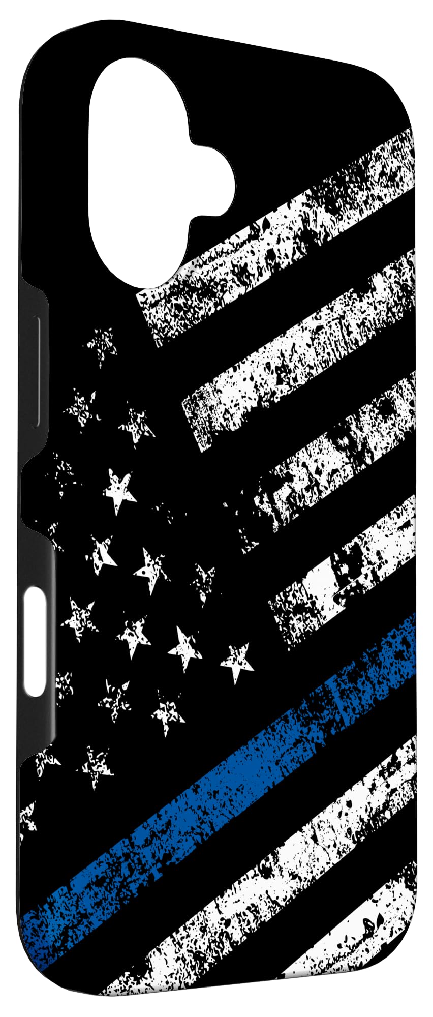 iPhone 16 Thin Blue Line Flag Protective Case - Durable Slim Cover for Police & First Responders - Show Support for Law Enforcement in Style
