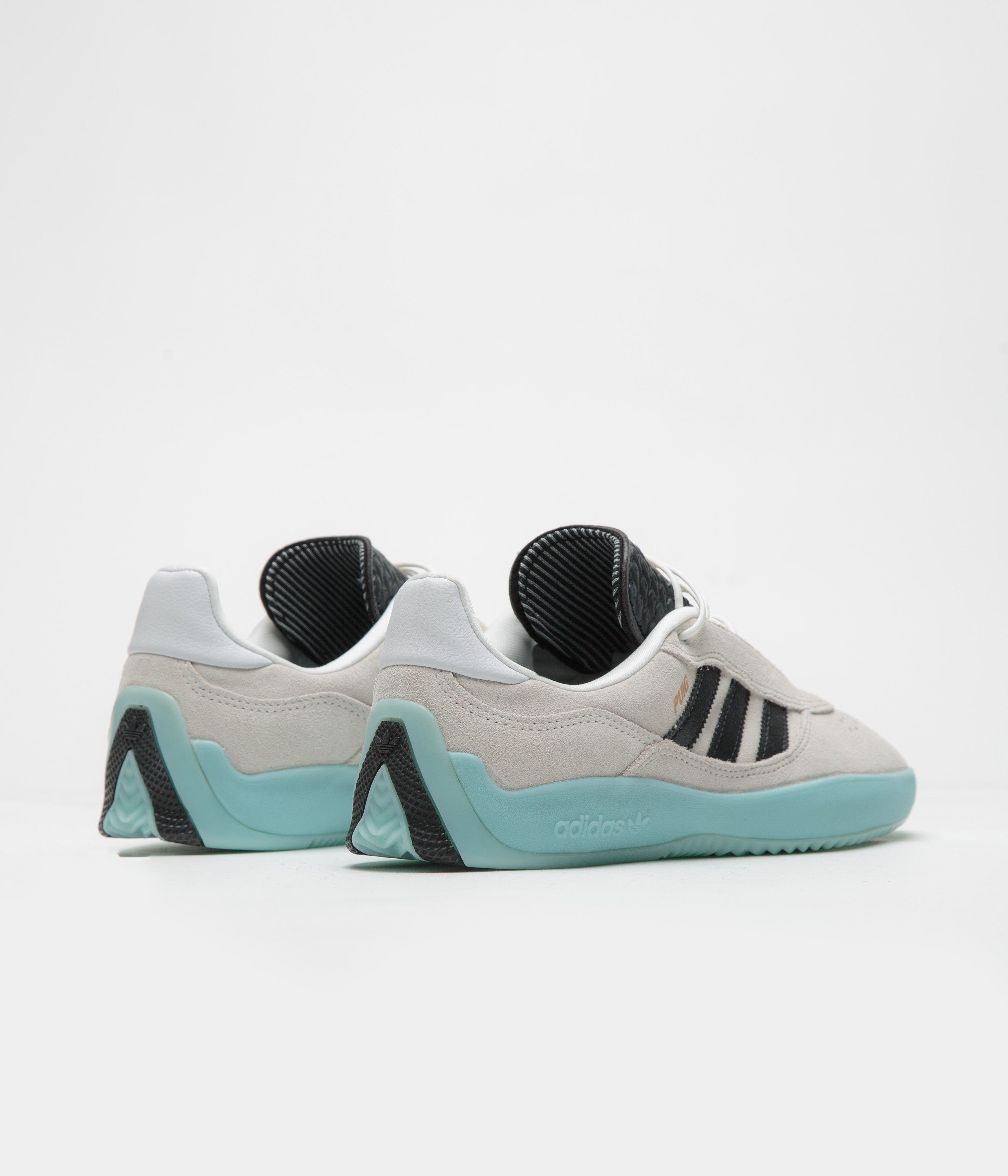 Adidas Puig Running Shoes for Men & Women - Crystal White / Core Black / Light Aqua - Lightweight Comfortable Sneakers for Jogging, Gym & Casual Wear