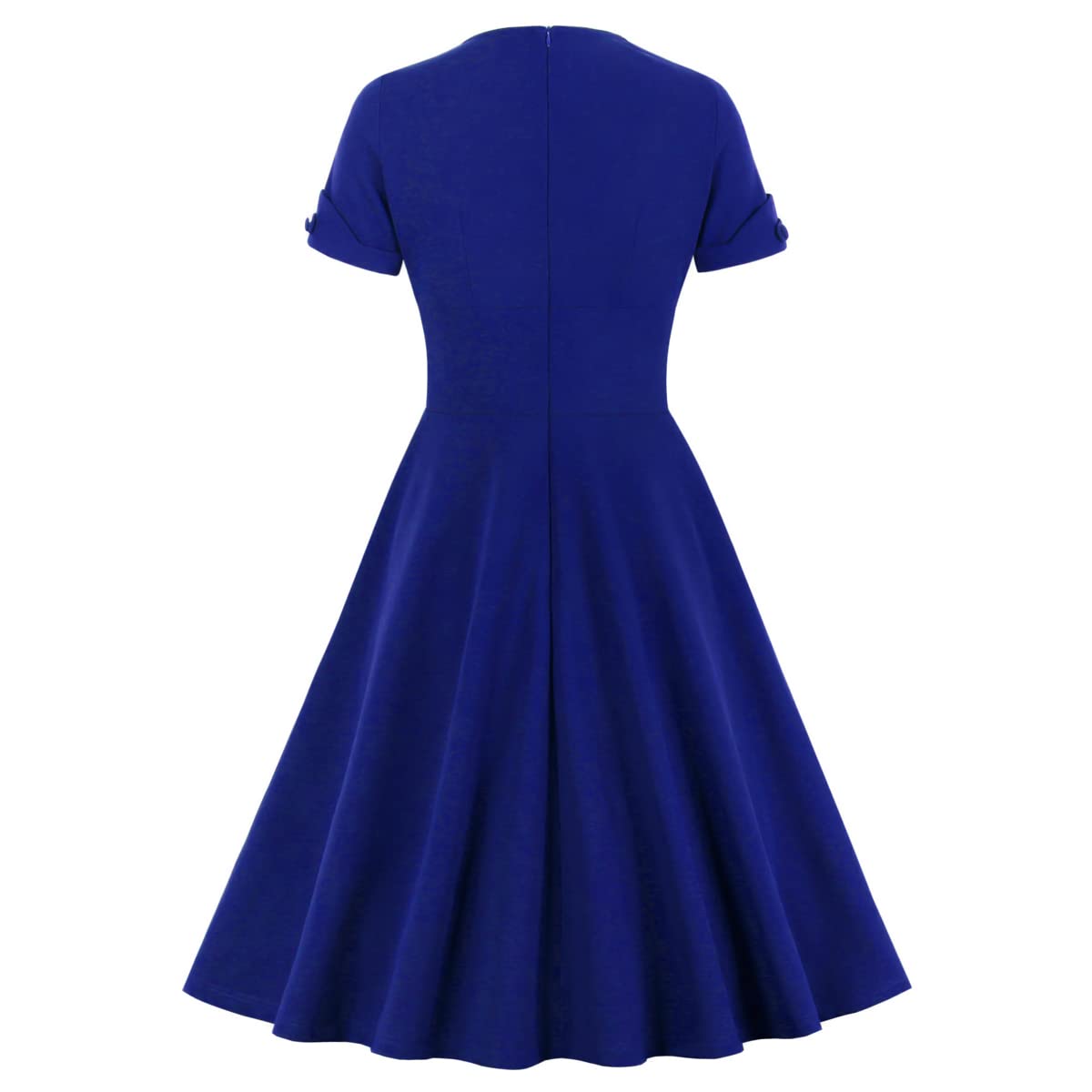 Wellwits Women's Vintage Ruched Wrap Dress for Work & Cocktail Parties - Elegant Office Attire & Evening Events