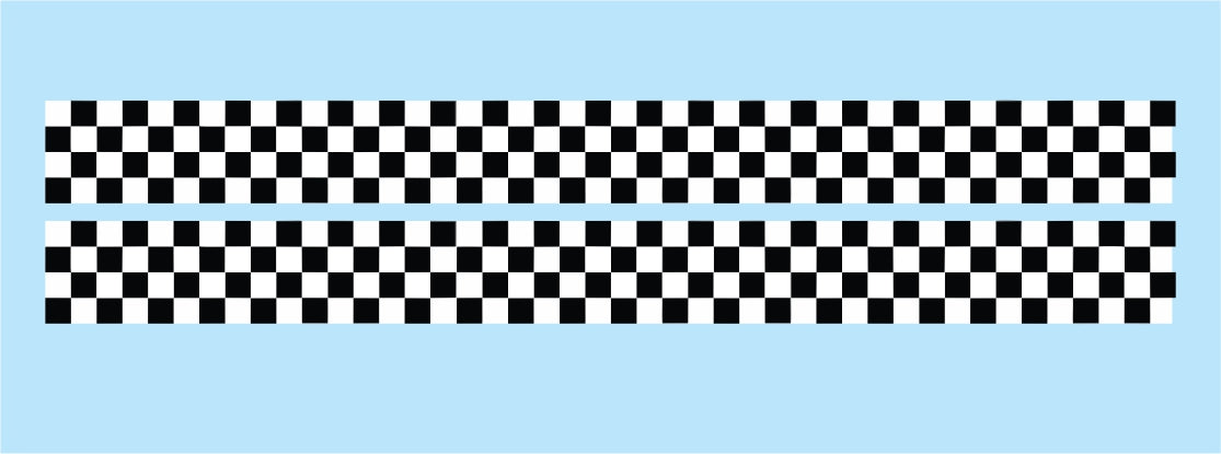 Checker Straight Water Slide Decals - Premium DIY Craft Decals for Model Cars, Motorcycles & DIY Projects - Perfect for Customizing Vehicles, Helmets & Home Decor