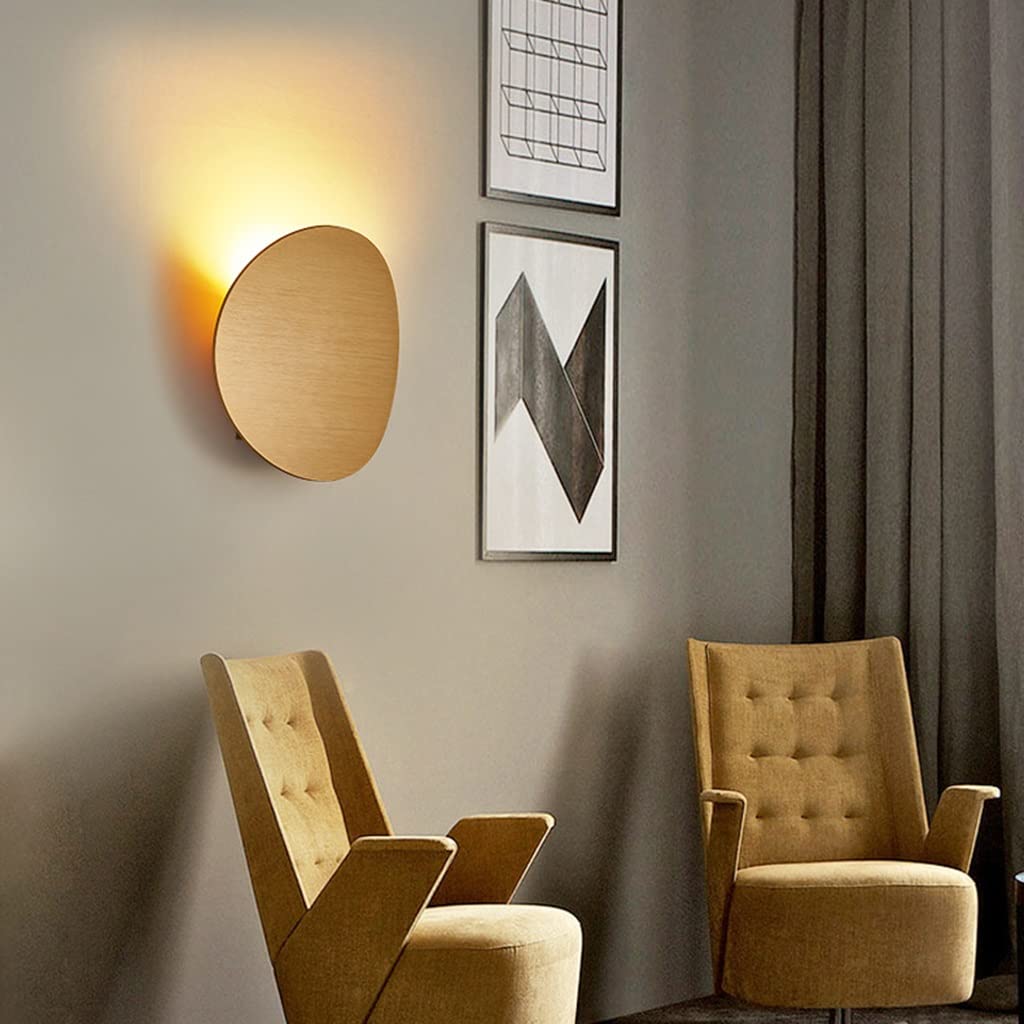 Modern Minimalist Round Wall Lamp - Gold Indoor Lighting for Living Room, TV Background, Study & Hallway - 1pc Creative Wall Light for Home Decor