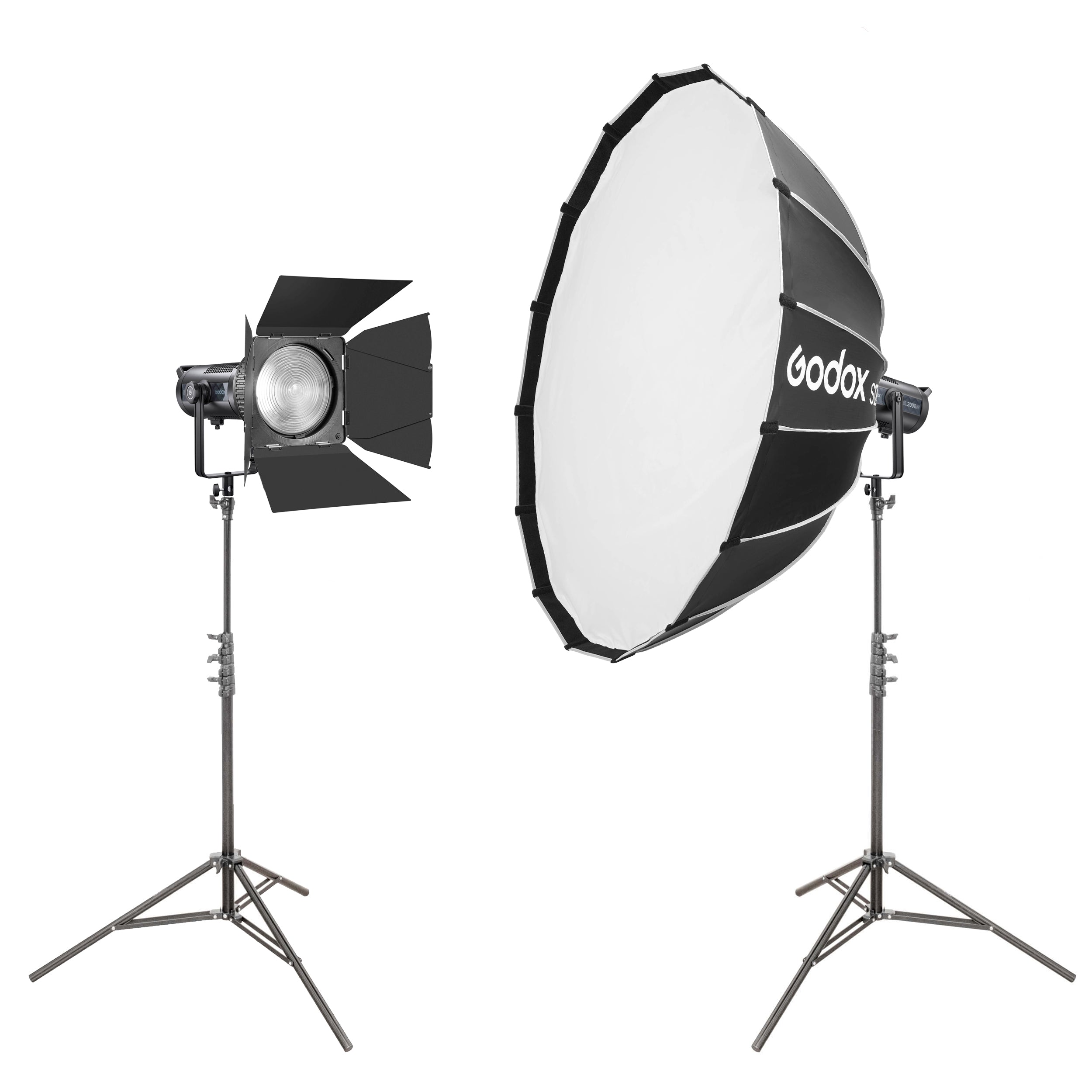 SL200IIBi 200Ws Professional Studio Strobe Lighting Kit with S120T Softbox & Fresnel Lens - Perfect for Portrait, Fashion, and Product Photography