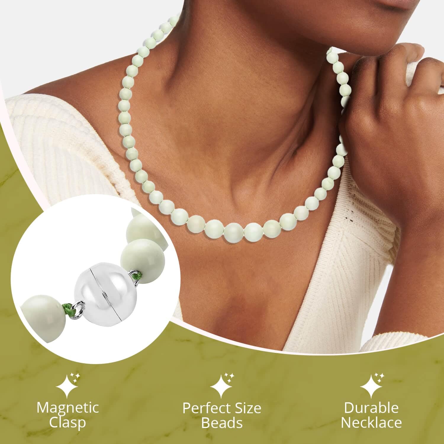 Shop LC 8-12mm Citrine Beaded Necklace for Women - 925 Sterling Silver Rhodium Plated, 20