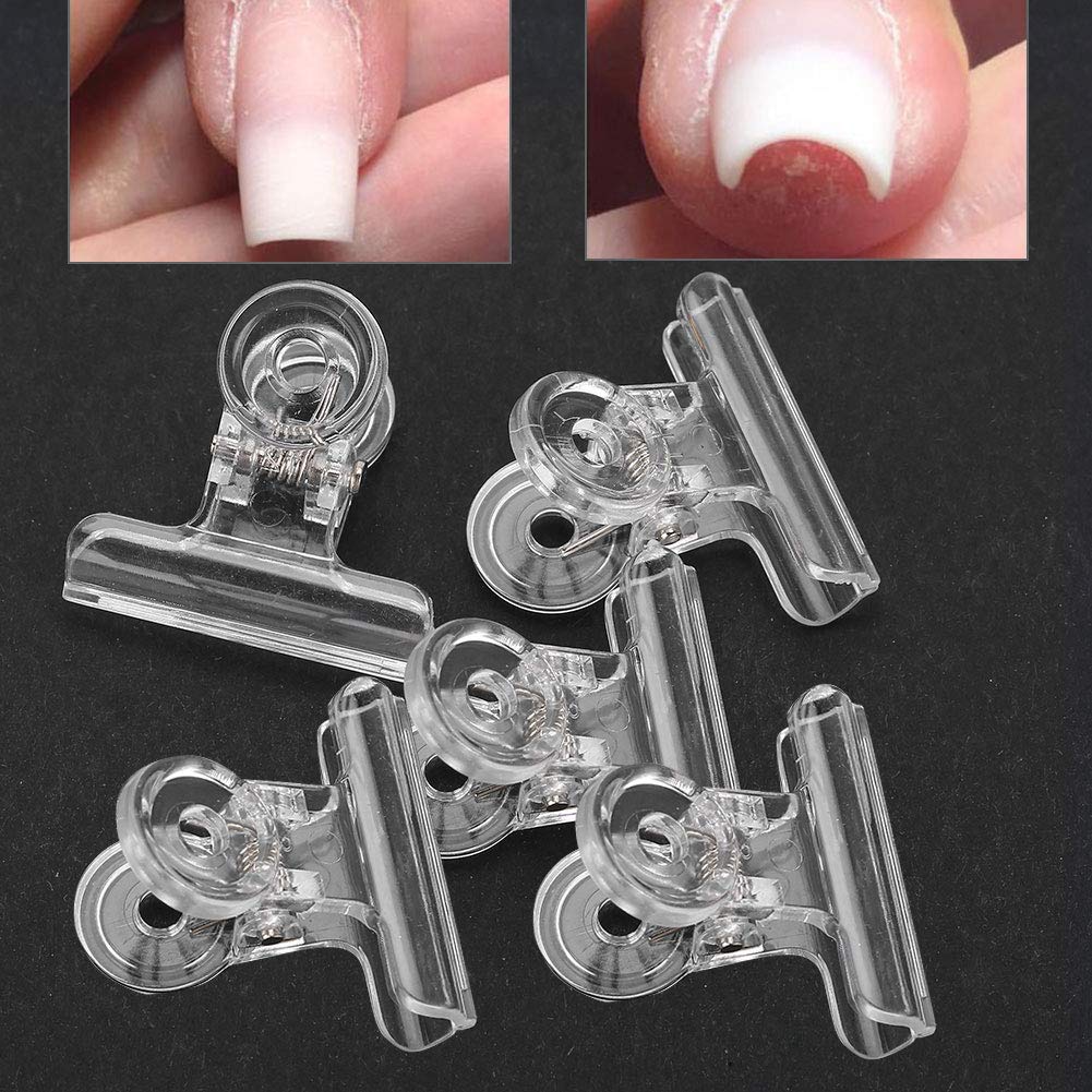 5-Piece C Curve Nail Extension Clips - Multi-Functional Plastic Nail Art Accessories & DIY Manicure Tools for Professional & Home Nail Care (White) | Perfect for Salon, Spa, At-Home Nail Art & Gel/ Acrylic Application