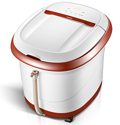 Carepeutic Oxy-Energized Water Jet Foot and Leg Massager with Touch Screen - 16L Capacity, Brown/White - Perfect for Home Relaxation, Spa Treatment, and Circulation Therapy