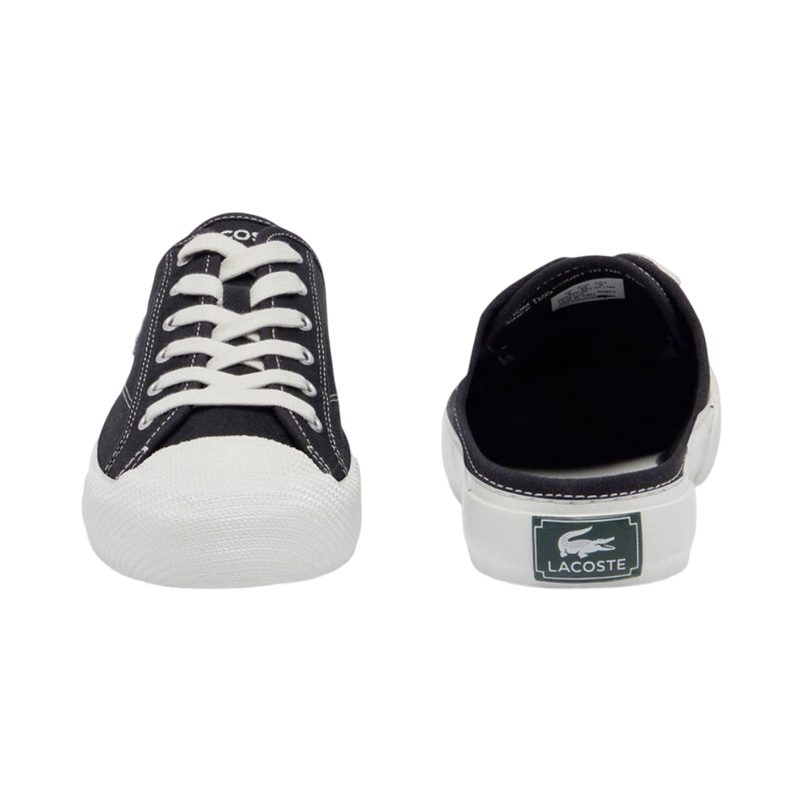 Lacoste Women's Backcourt Mule 124 - Black & Off White Slip-On Shoes | Comfortable Casual Loafers for Women | Perfect for Home, Office & Everyday Wear