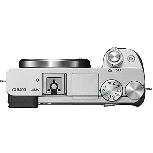 Sony Alpha A6400 Mirrorless Digital Camera Body Only - Wi-Fi & NFC, Silver (Renewed) | Perfect for Vlogging, Travel Photography & Content Creation