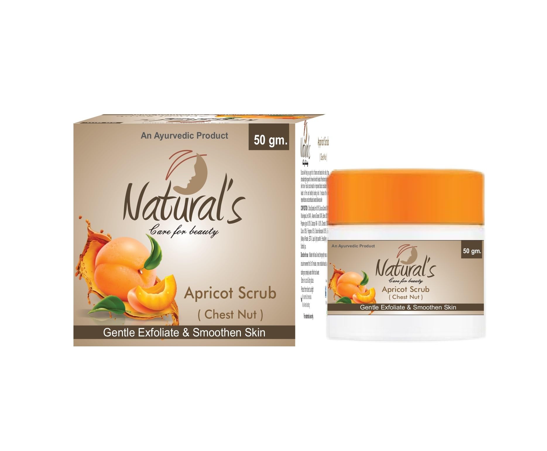 Natural's Care Apricot Scrub for Face & Body - Exfoliating Dead Skin Remover, 50g - Gentle Facial & Body Scrub for Smooth Skin | Perfect for Daily Skincare Routine & Spa Treatment