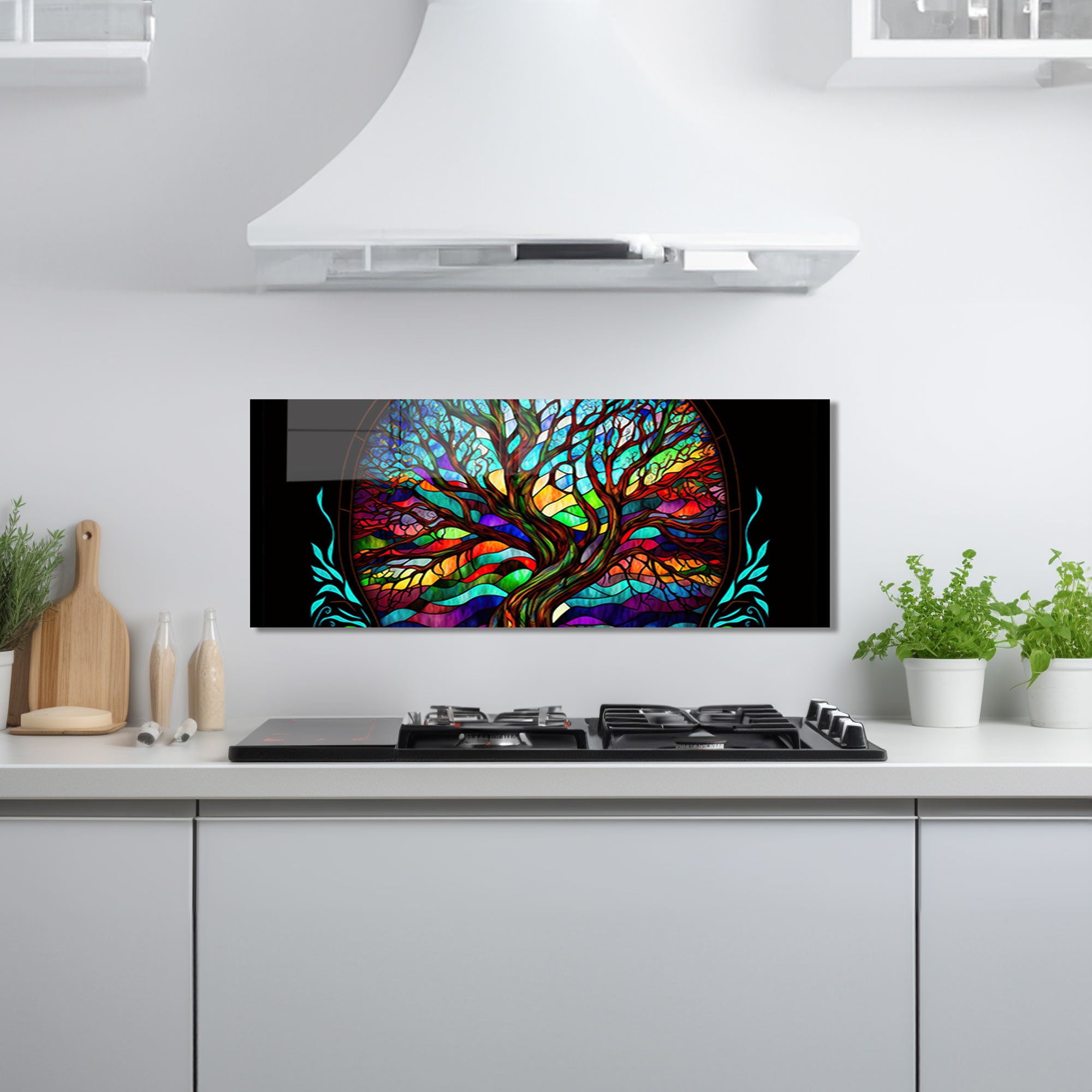 Tree of Life Glass Splashback - Elegant Kitchen Backsplash for Modern Homes | Perfect for Stove & Sink Protection