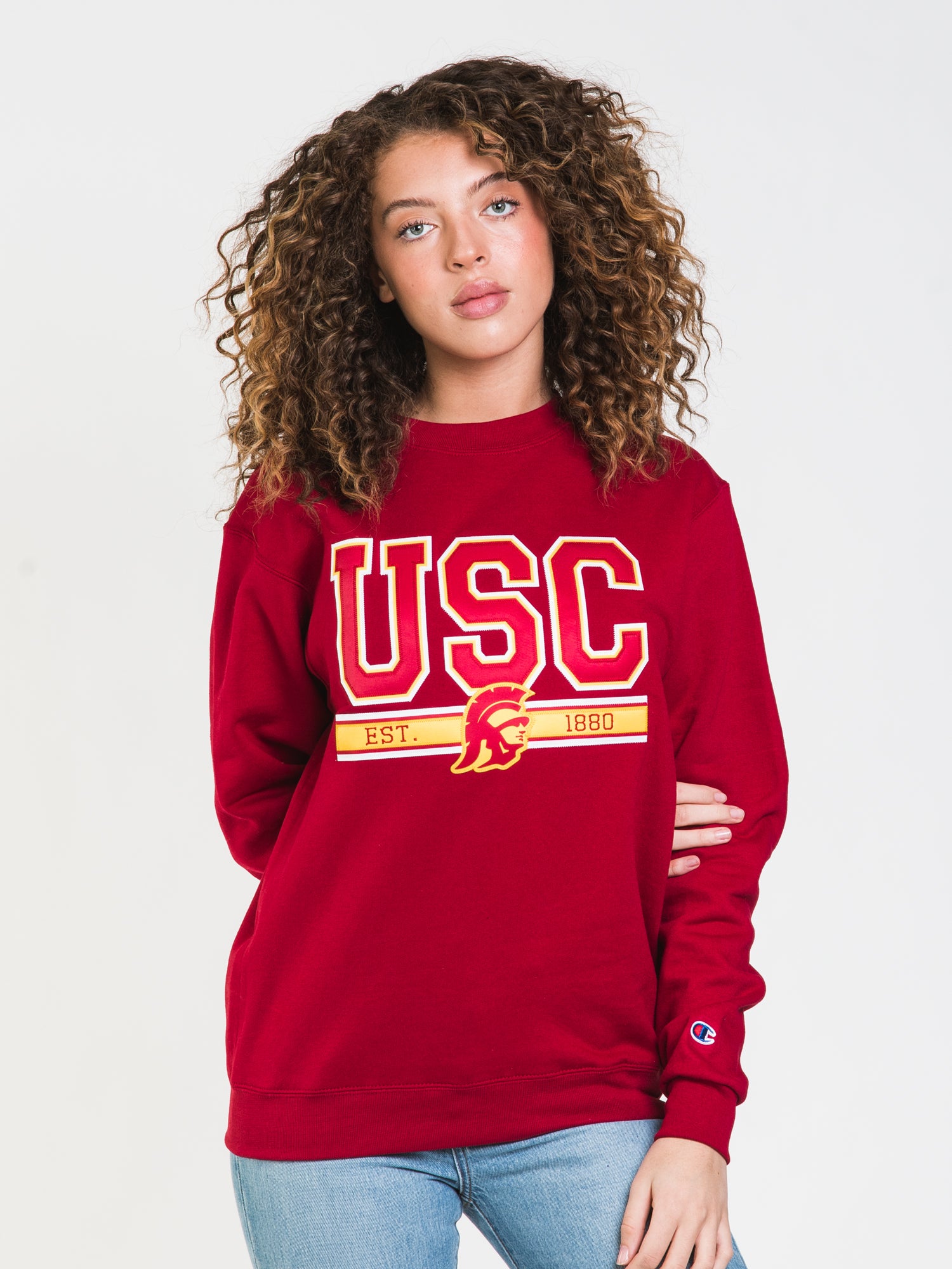 Champion Eco Powerblend USC Crewneck Sweatshirt - Soft & Comfortable, Men's & Women's Casual Wear - Perfect for Gym, Lounge & Everyday Use