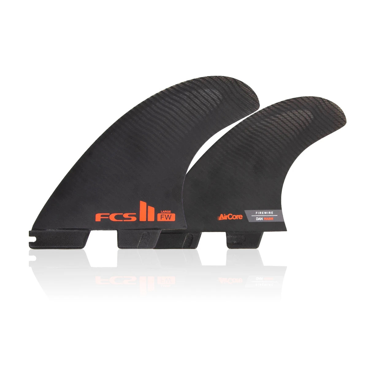 FCS II THRUSTER Firewire Surfboard Fins - PC Black Tri Fin Set (Medium Size) | Perfect for Shortboard Surfing & Performance Waves