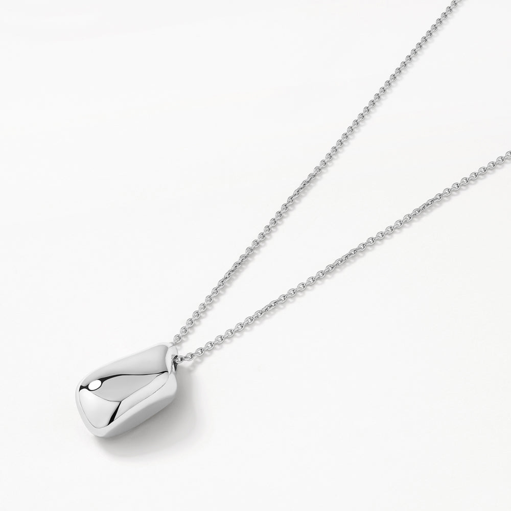 Elegant Organic Drop Pendant Necklace in Sterling Silver - Perfect for Weddings, Date Nights & Special Occasions
