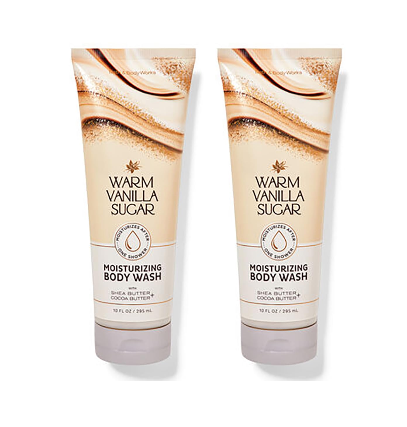 Bath and Body Works Shea & Cocoa Butter Moisturizing Body Wash - Warm Vanilla Sugar Scent, 10 FL Oz (296ml) 2-Pack - Hydrating Shower Gel for Dry Skin, Perfect for Daily Use & Gift Sets