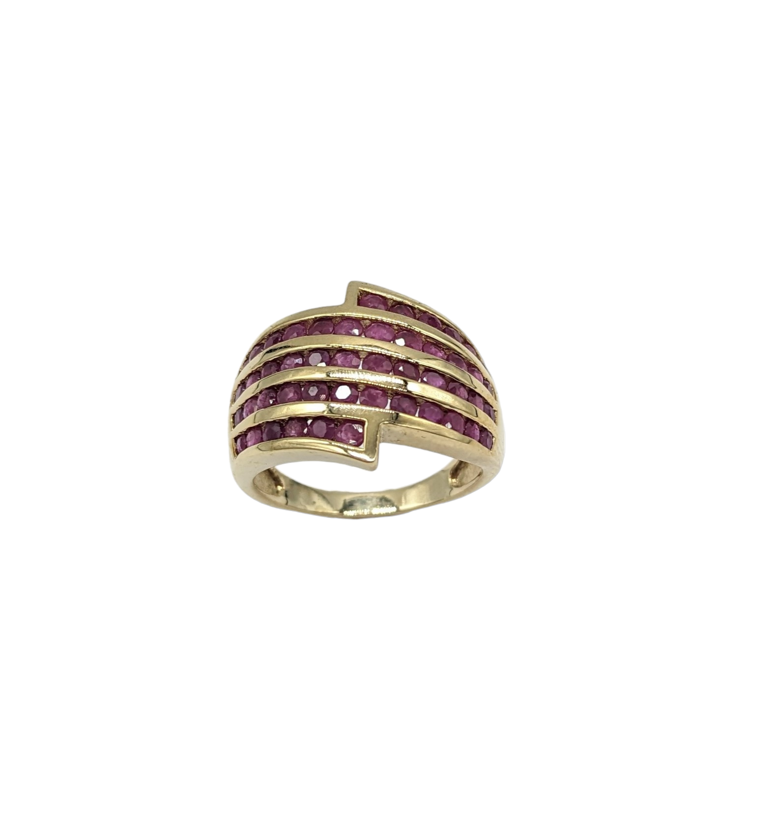4 Row Ruby Ring for Women - Elegant Stackable Ruby Band Ring - Perfect for Engagement, Wedding, Anniversary & Everyday Wear
