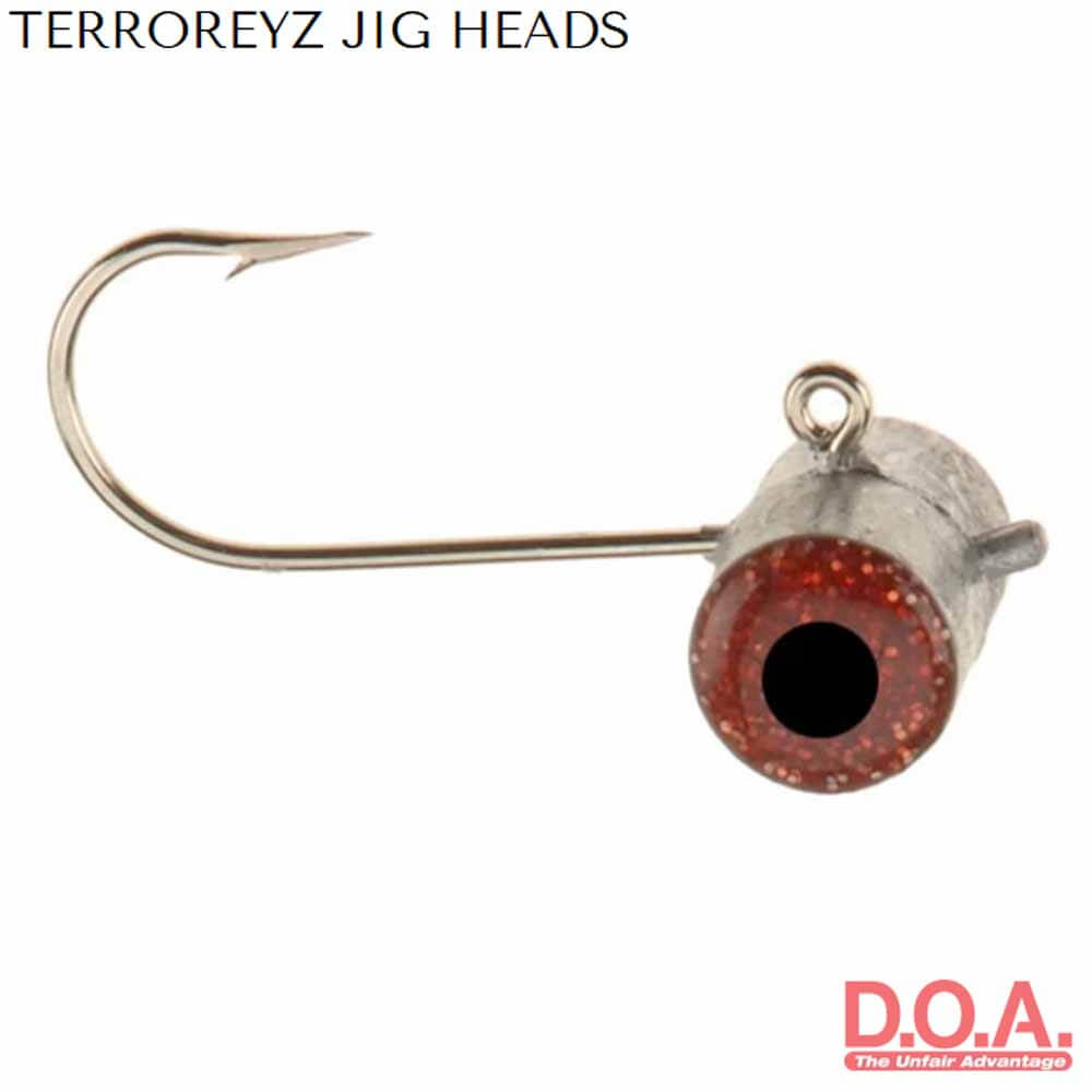 DOA Terror Eyz Jigheads 4-Pack – Premium Saltwater Fishing Lures for Bass, Snook, and Redfish – Perfect for Inshore and Offshore Fishing Adventures
