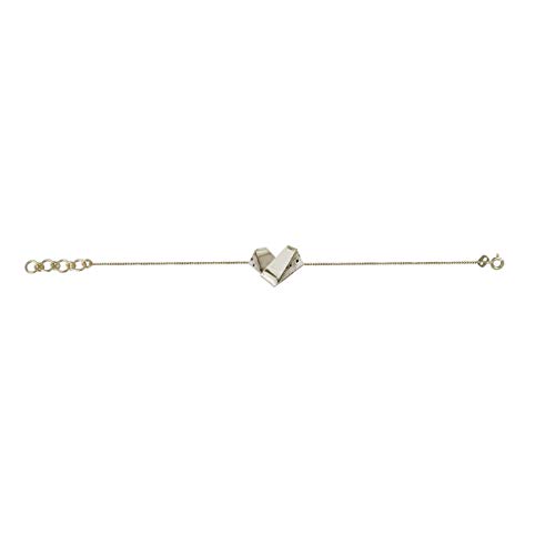 14K Gold Plated 925 Sterling Silver Heart Charm Bracelet for Women & Men | Handmade Mexican Jewelry by Aranza Düke | Unisex Fashion Accessory for Date Night, Gift Giving & Everyday Wear