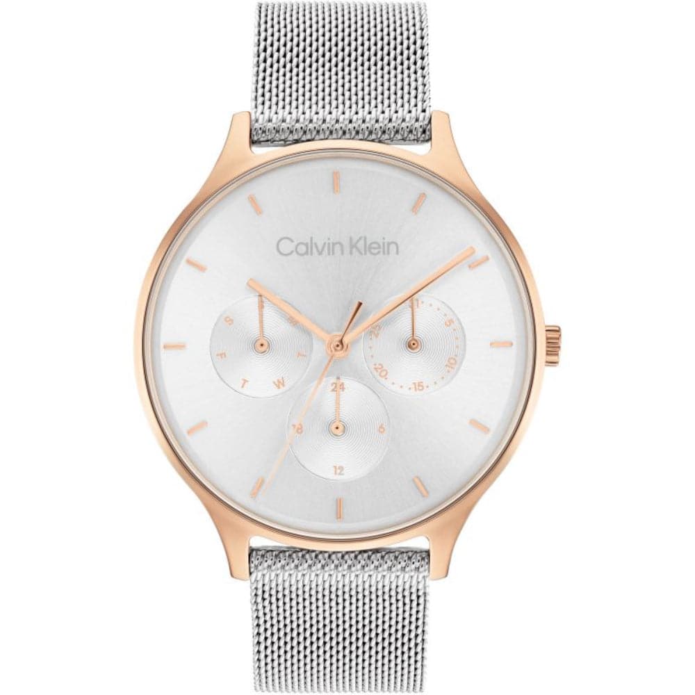 Calvin Klein Women's Chronograph Watch with Silver Milanese Strap 25200106 - Elegant Timepiece for Office, Party & Everyday Wear