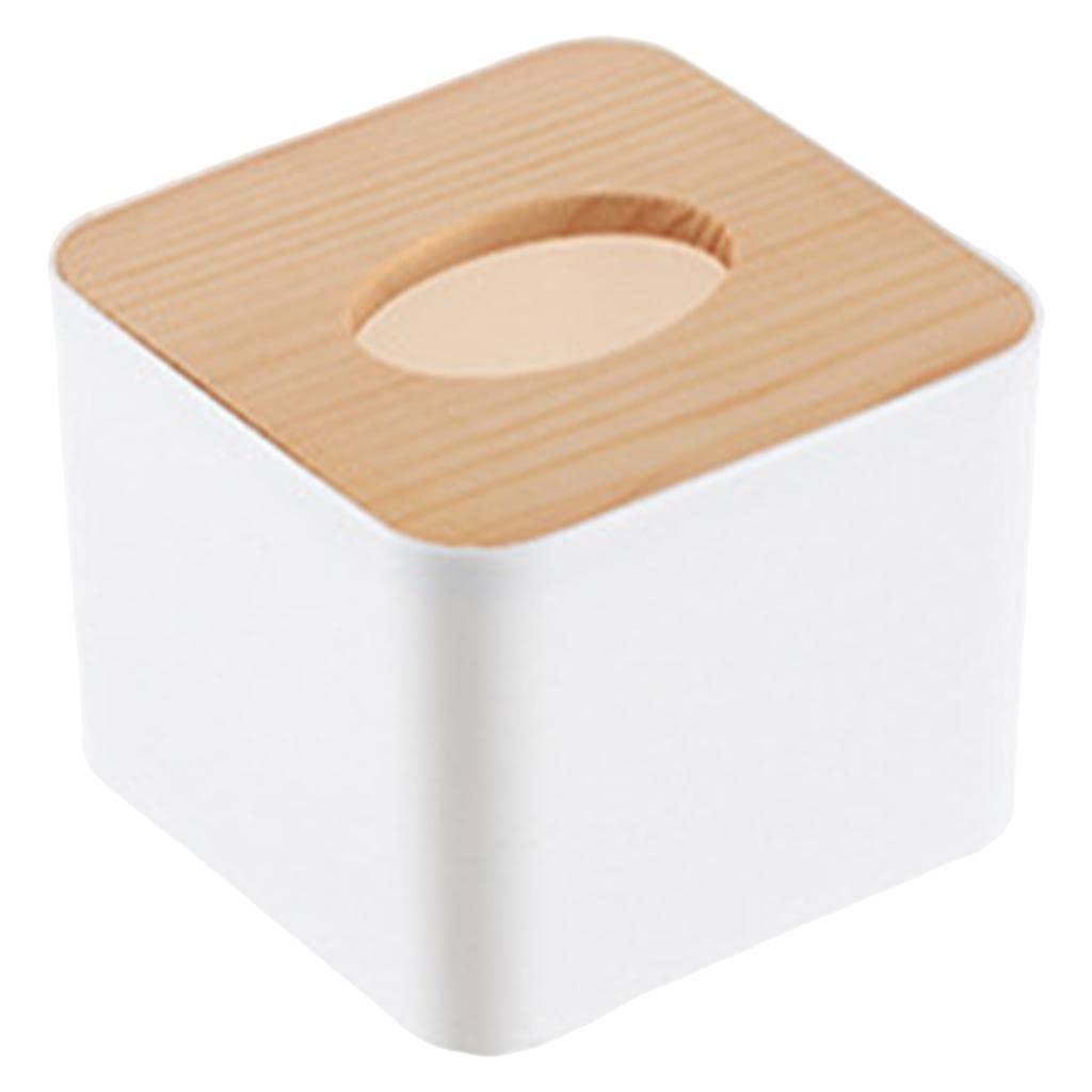 Minimalist White Tissue Box Holder for Bathroom Vanity & Countertop - Disposable Paper Facial Tissue Organizer | Perfect for Home, Office, and Hotel Decor