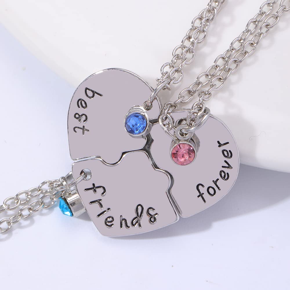 ShiQiao Special BFF Necklace Set for 3 Girls - Best Friend Birthday Gifts for Women - Matching Friendship Jewelry (3 Pieces) - Perfect for Sisterhood, Graduation, and Special Occasions
