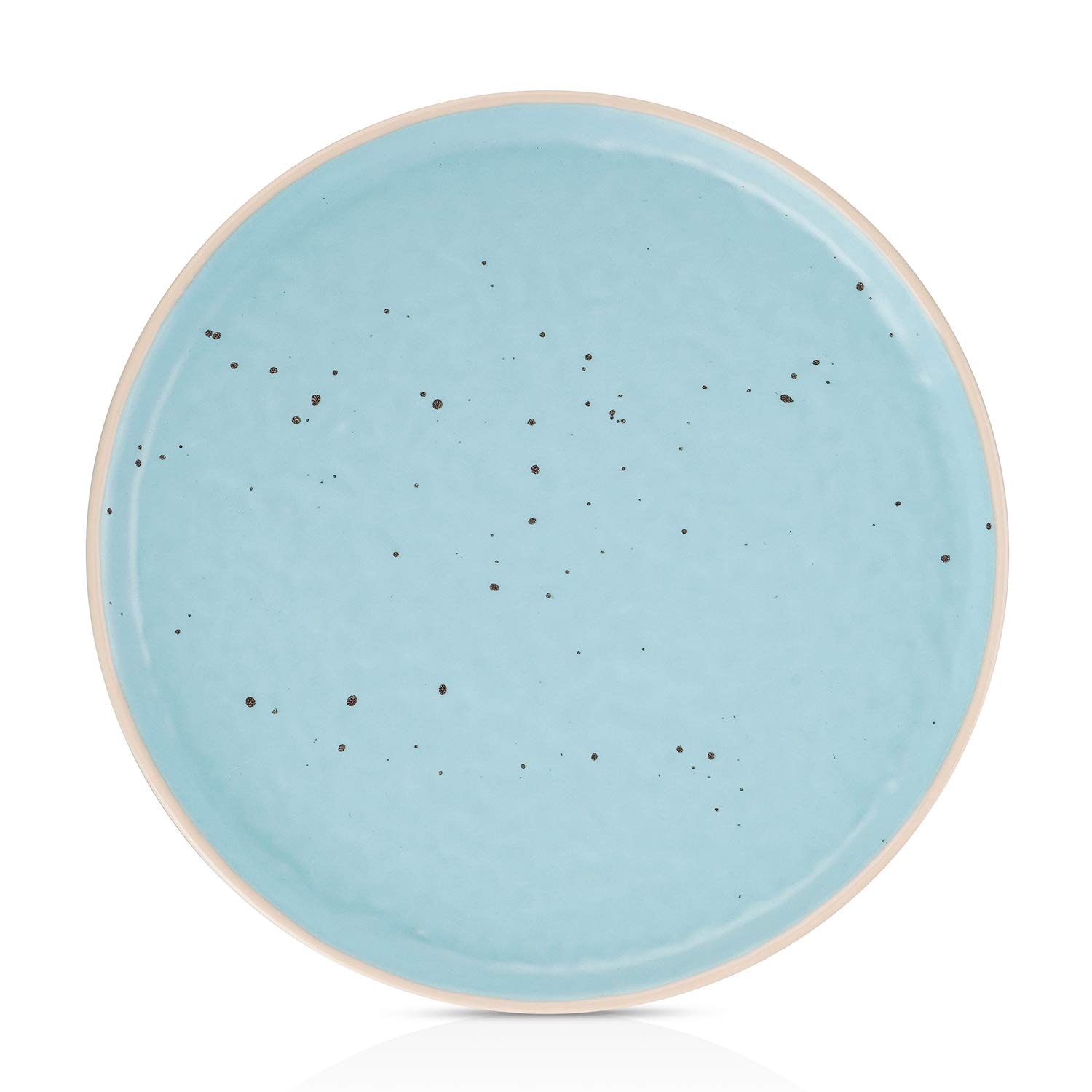 Elena Stoneware 16-Piece Round Dinnerware Set in Blue - Service for 4, Durable Stone Lain Ceramic Plates & Bowls for Everyday Dining, Family Gatherings & Restaurant Use