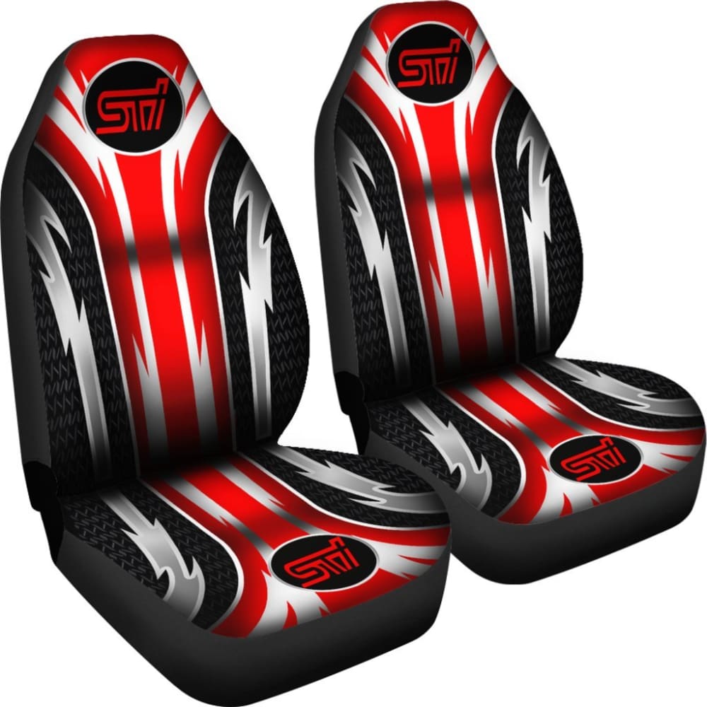 Premium 2-Piece Front Subaru STI Seat Covers - Red (Part #144627) | Custom Fit for WRX & Impreza Models | Waterproof & Anti-Slip Protection for Racing & Daily Driving