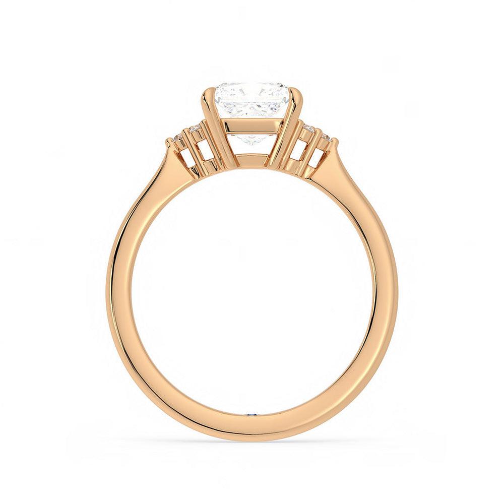 Princess Cut Moissanite Engagement Ring with Hidden Anniversary Stone & Diamond Accents - Perfect for Proposals, Weddings & Anniversary Gifts
