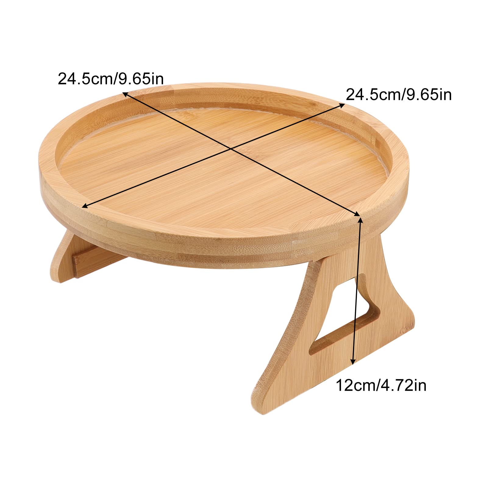 Wooden Sofa Armrest Tray - Foldable Couch Table with Clip Holder for Coffee, Tea & Snacks | Perfect for Movie Nights, Reading & Living Room Relaxation