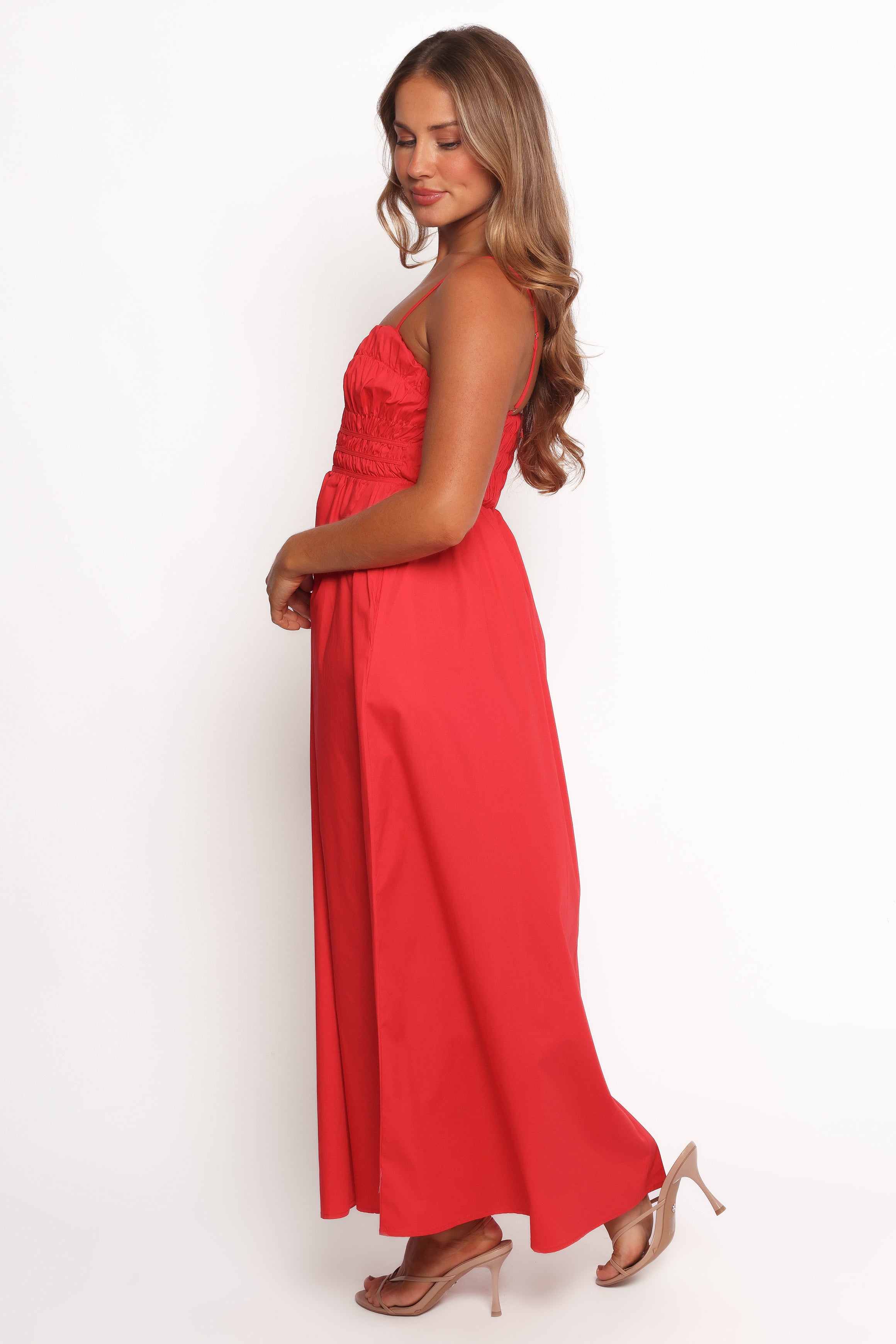 Camilla Maxi Dress in Red - Elegant Long Flowy Summer Dress for Women, Perfect for Beach Vacations, Parties & Casual Outings