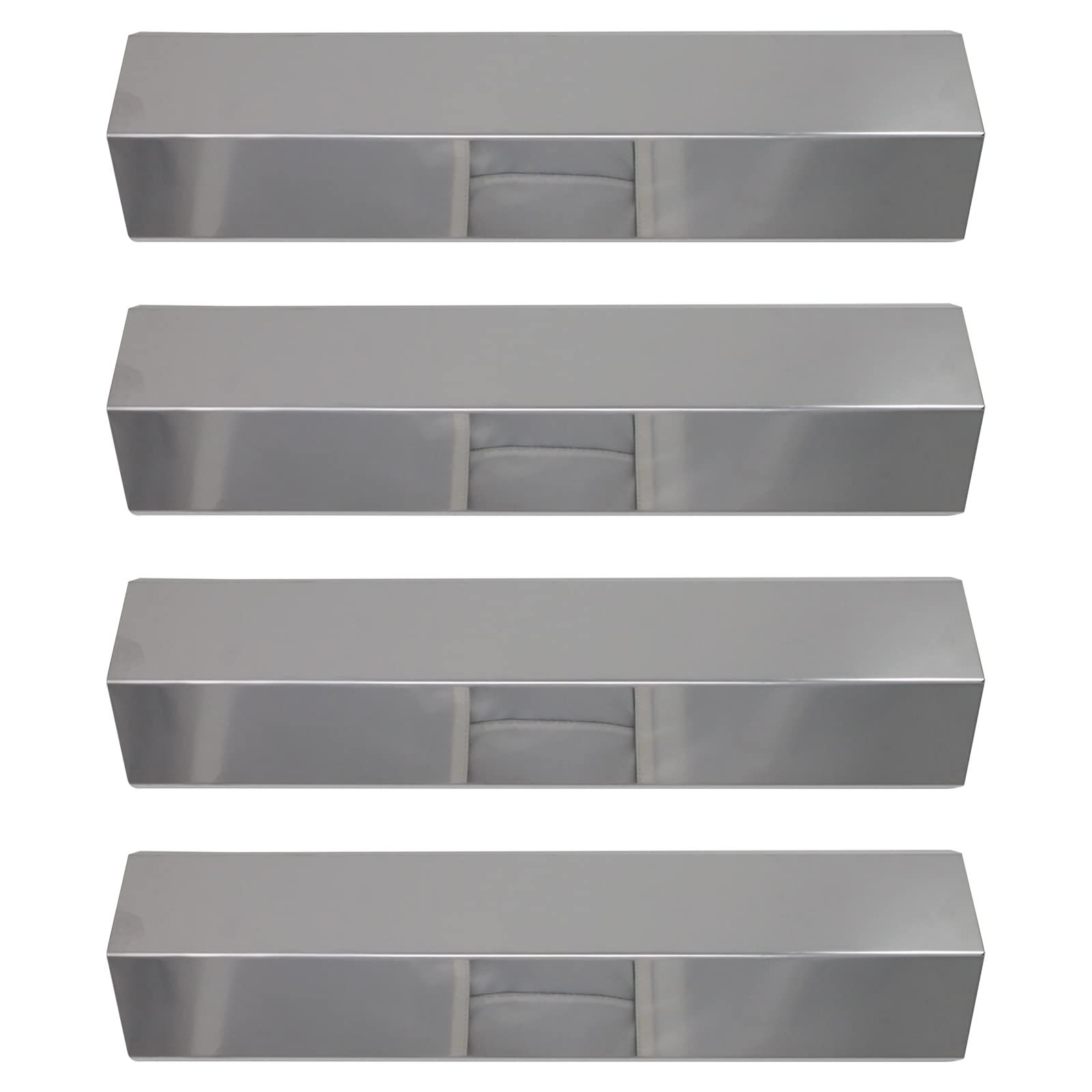 4-Pack Stainless Steel BBQ Grill Heat Shield Plates - Compatible with Brinkmann 810-9419, Replacement Flame Tamer, Guard, Deflector & Flavorizer Bars for Gas Grills - Perfect for Backyard BBQs, Camping & Outdoor Cooking