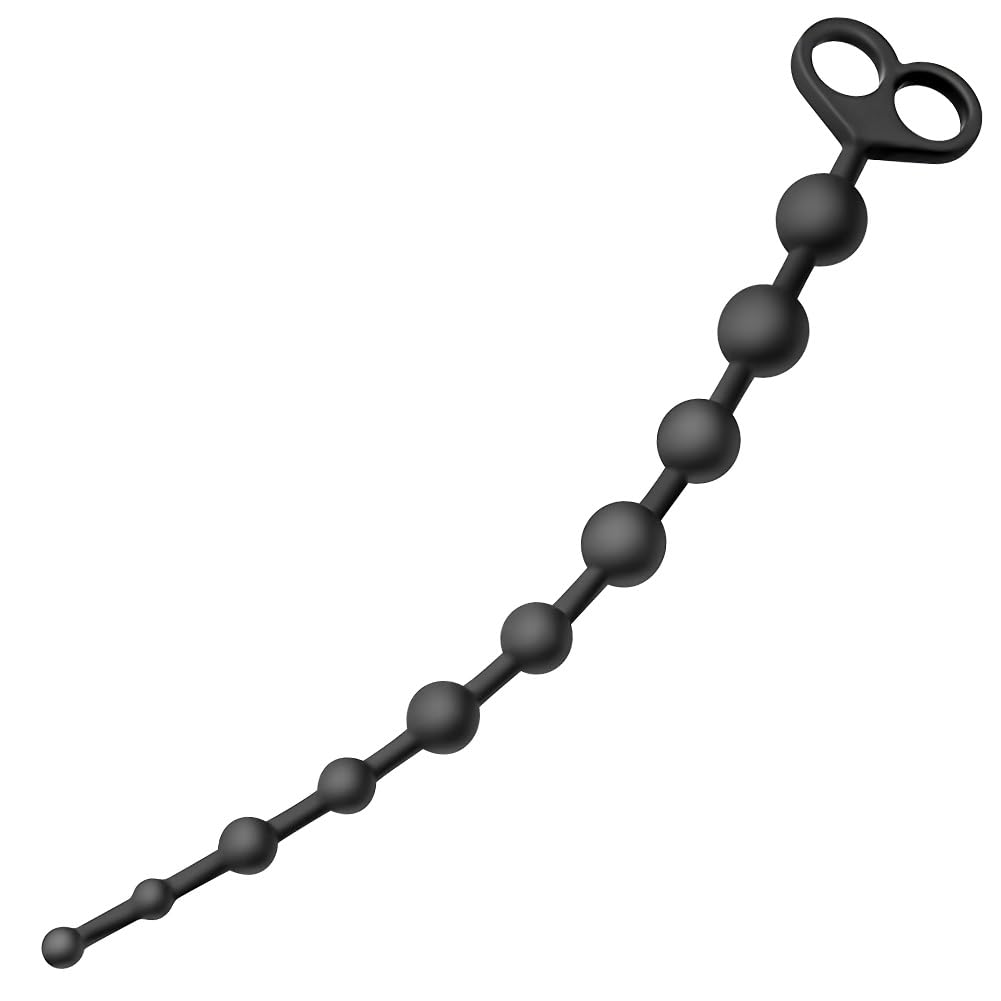 Premium FST Silicone Anal Beads Set - 10 Sizes with Pull Loop for Prostate Massage & Anal Training | Comfortable Anal Plug for Men & Women | Perfect for Couples Play, Solo Exploration & BDSM Scenes