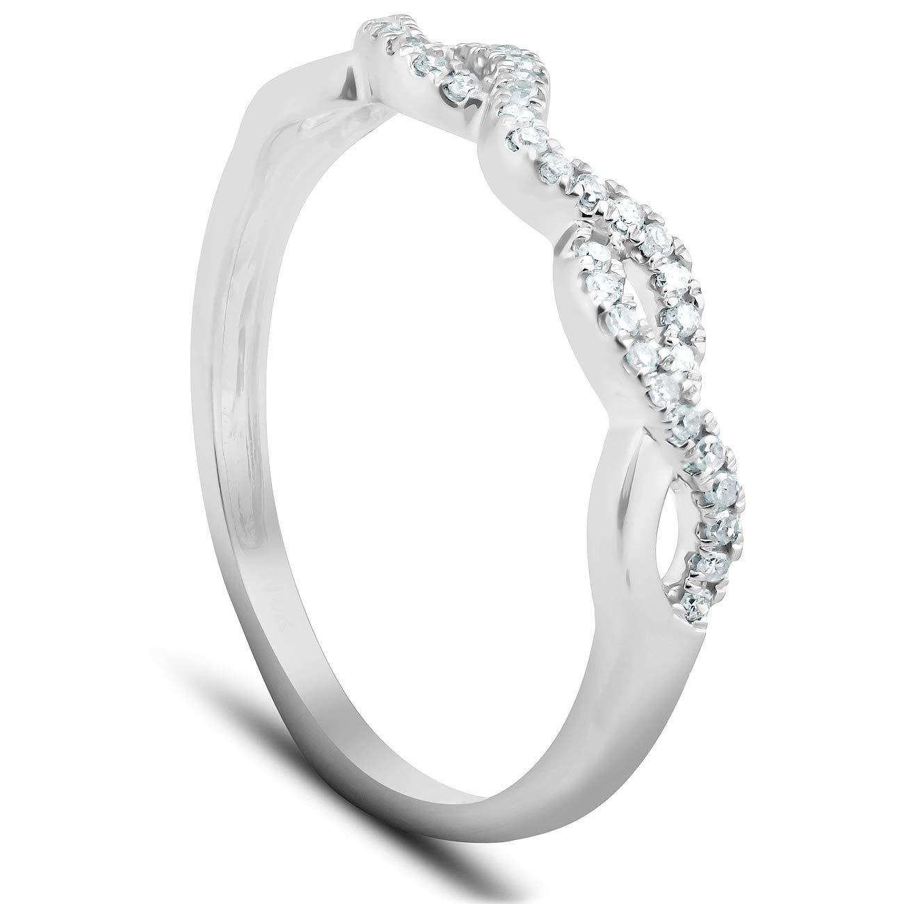 10k White Gold Infinity Diamond Guard Engagement & Wedding Ring Enhancer - Perfect for Bridal Sets, Anniversary Gifts, and Proposal Jewelry