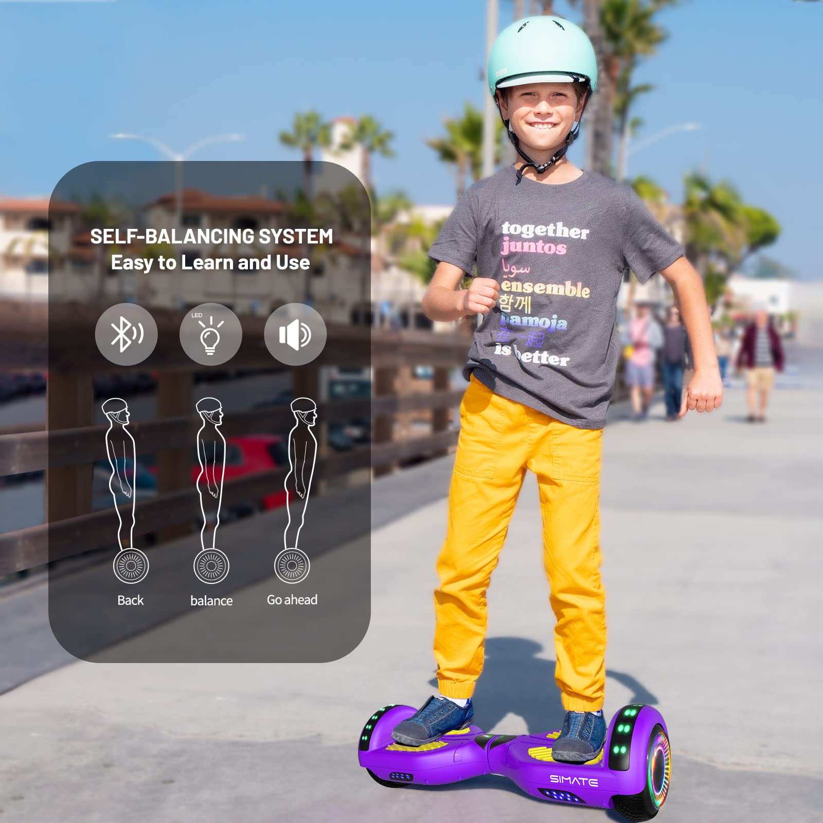 Self Balancing Hoverboard with Seat & Go-Kart Attachment - 6.5