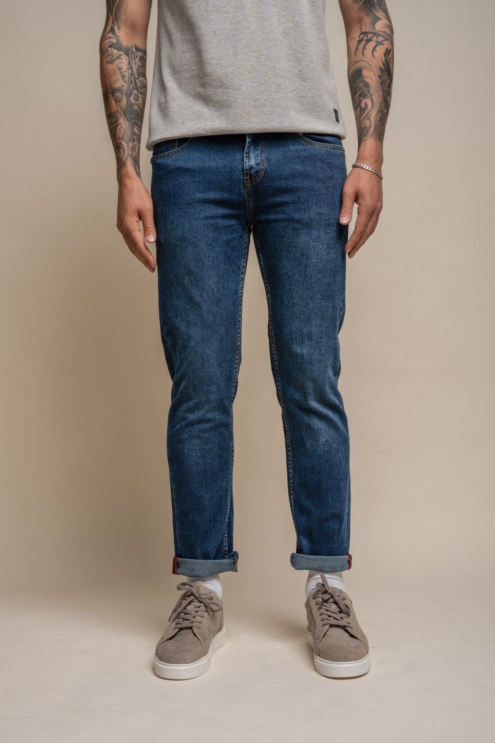 Cavani Milano Stonewash Stretch Denim Jeans for Men - Slim Fit Comfortable Designer Jeans | Perfect for Casual Wear, Office & Night Out