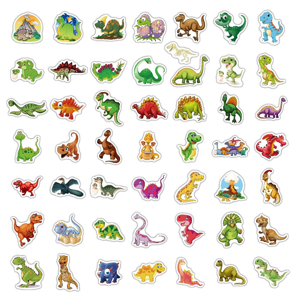 200 Pcs Cute Dinosaur Stickers for Kids - Waterproof Vinyl Stickers for Water Bottles, Laptops, Notebooks - Fun Classroom Rewards & Elementary School Prizes - Perfect for DIY Crafts, Scrapbooking & Kids' Room Decor